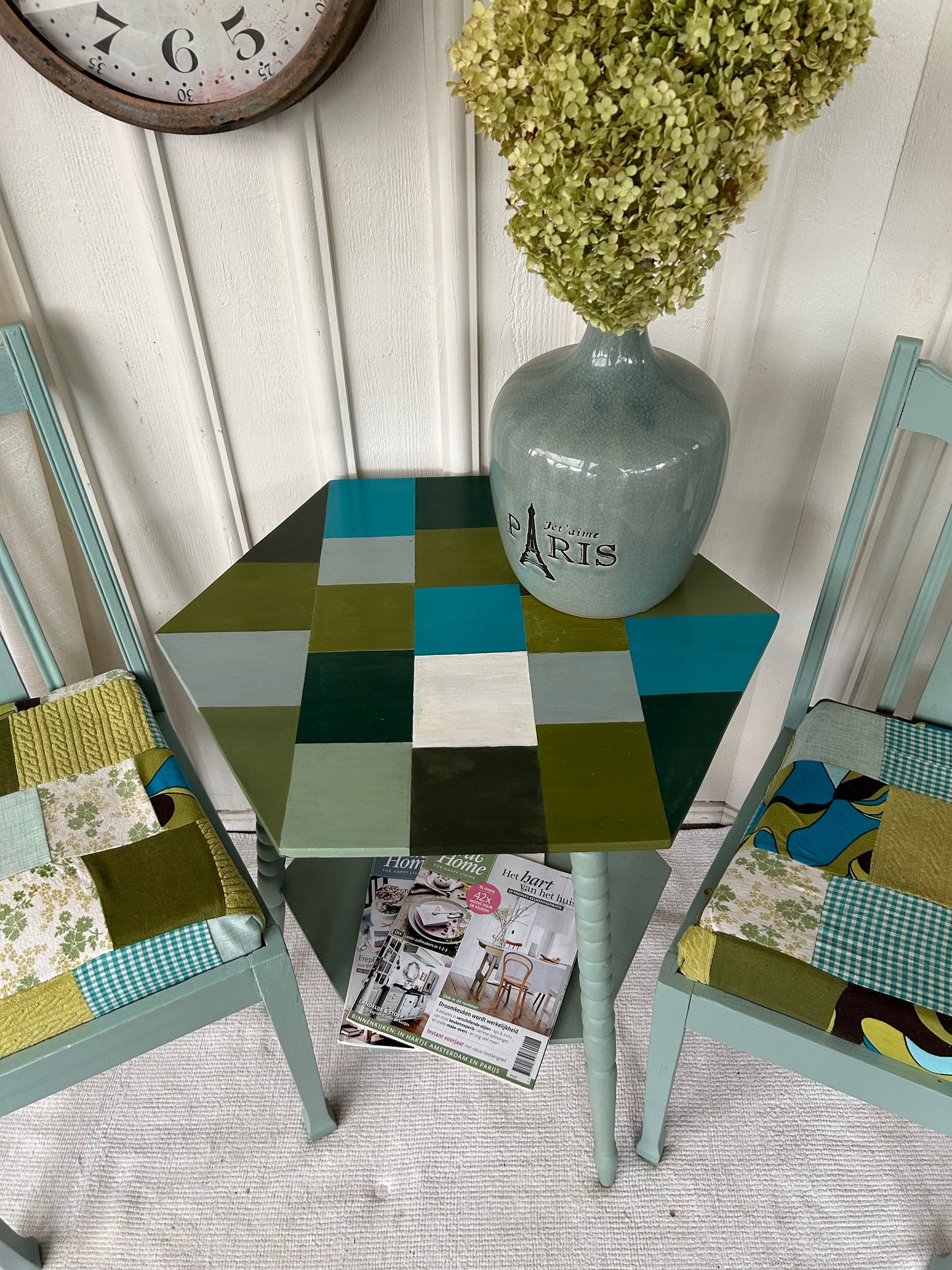 Set stoelen + tafel "groen"